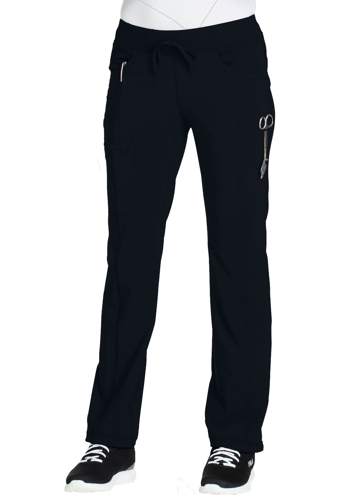 SVH - OB Nurses - 1123A Black Ladies Low Rise Straight Leg Drawstring Pant
