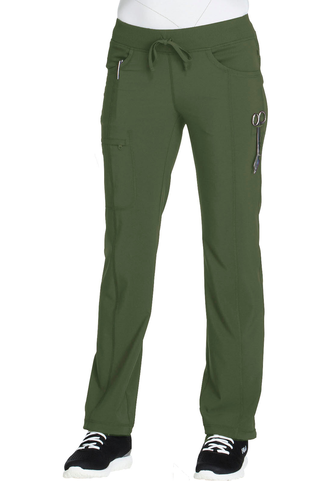 SVH - Physical Therapy - 1123A Olive Ladies Low Rise Straight Leg Drawstring Pant