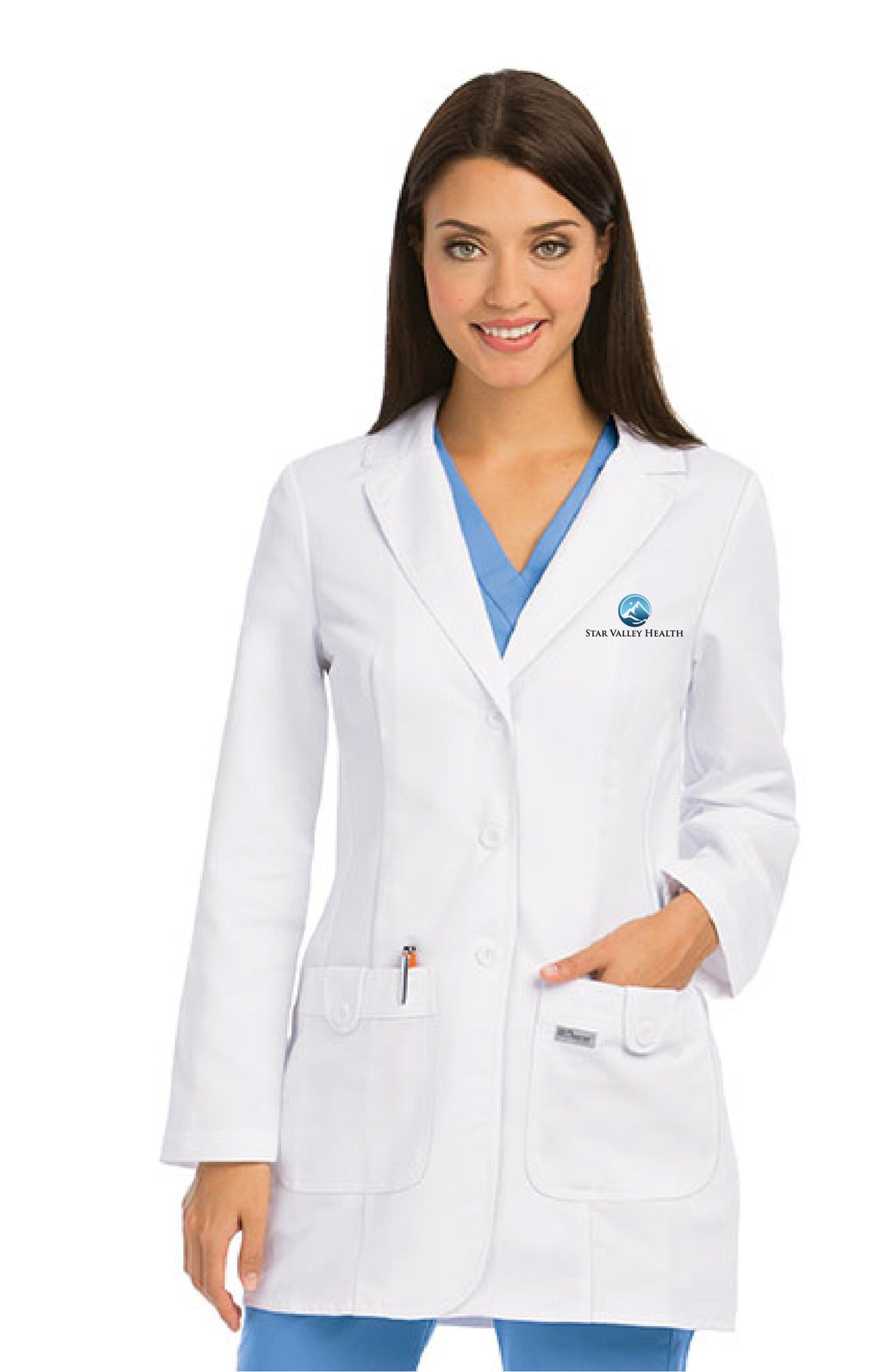 SVH - Lab Techs &amp; Phlebs - 7446 White Womens 2 Pocket Consult Darted Lab Coat