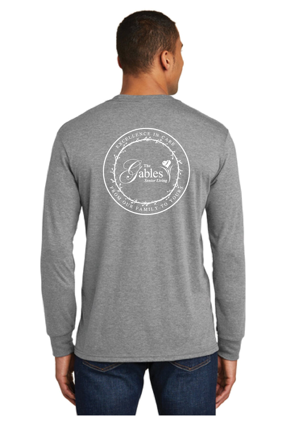 The Gables - DM132_BADGE Men&#39;s Grey Frost Long Sleeve Triblend Tee