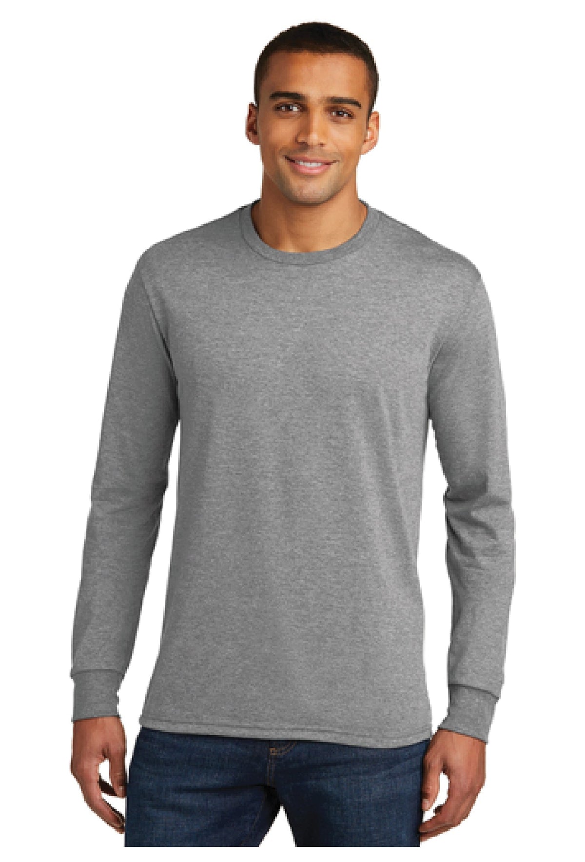 The Gables - DM132 Men&#39;s Grey Frost Long Sleeve Triblend Tee