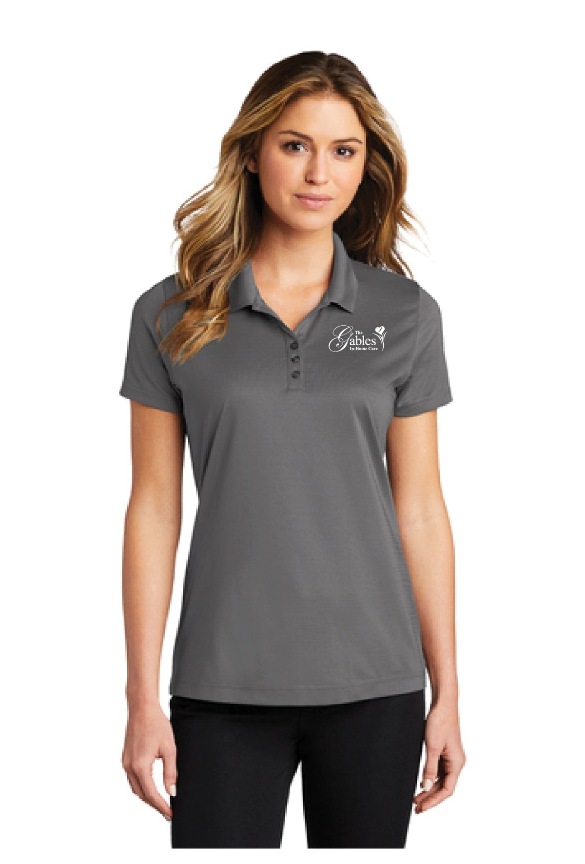 The Gables - LK587 Ladies Shadow Grey Eclipse Stretch Polo