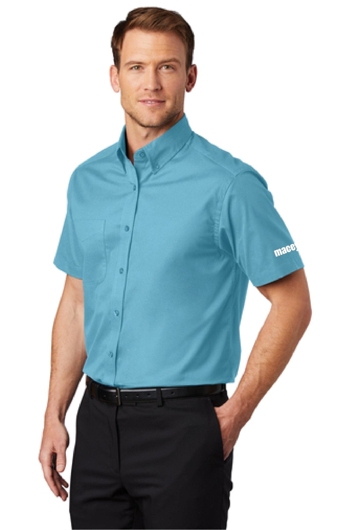 Maceys - S508 Men&#39;s Short Sleeve Pocket Easy Care Shirt